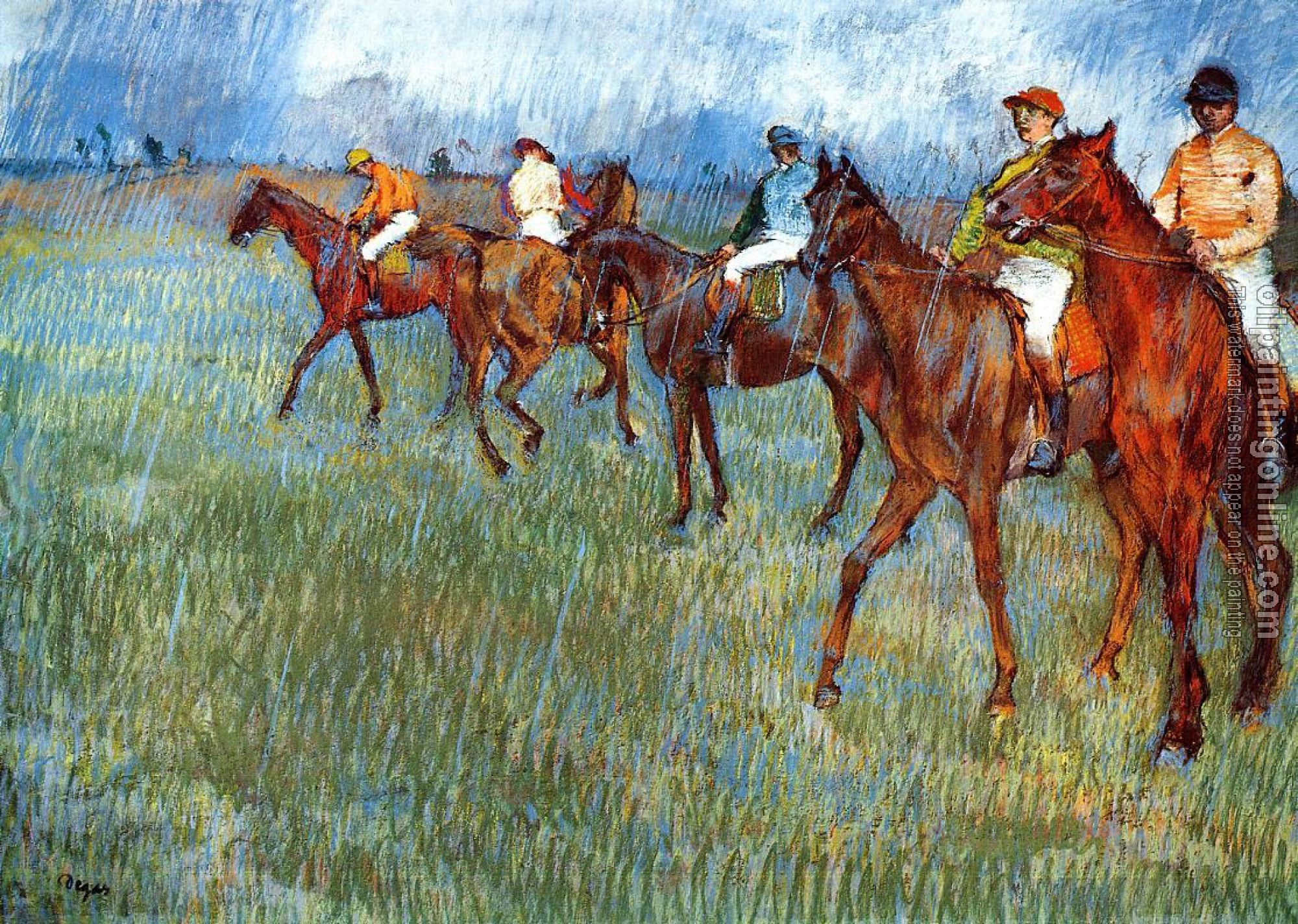 Degas, Edgar - Jockeys in the Rain